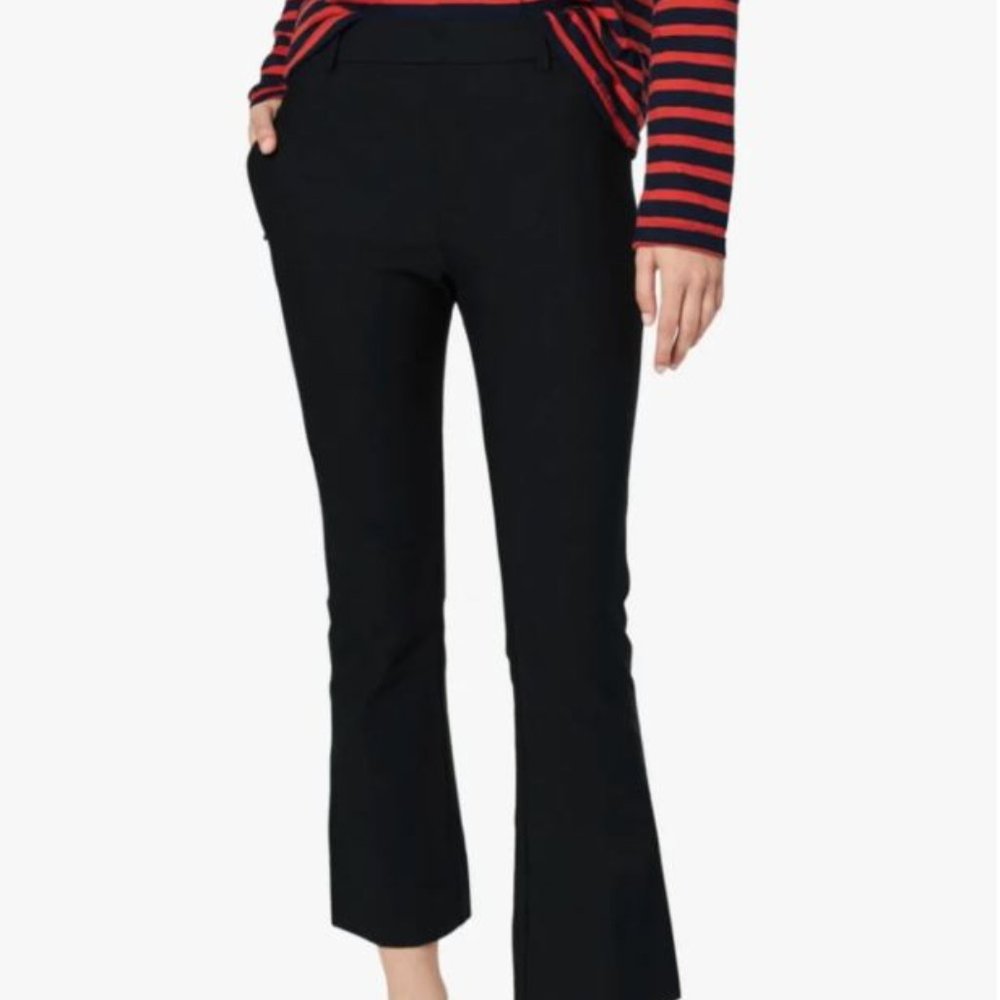 DEREK LAM 10 CROSBY Crop Flare Navy Trousers